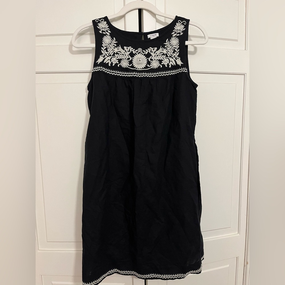 J crew embroidered mini dress